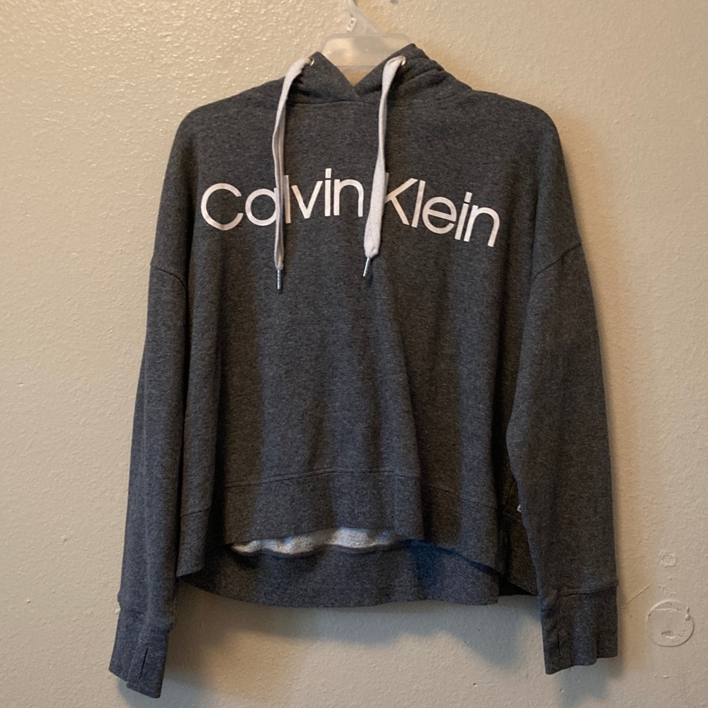 Calvin Klein Women's Charcoal Hoodie Sweater